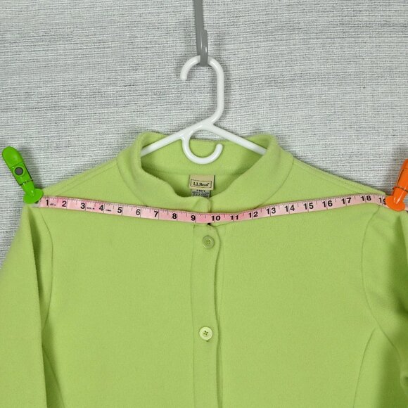 LL Bean 90s Fleece Polartec Thermal Oversized Mock Neck Lime Green Jacket Sz 2XL - Picture 13 of 16